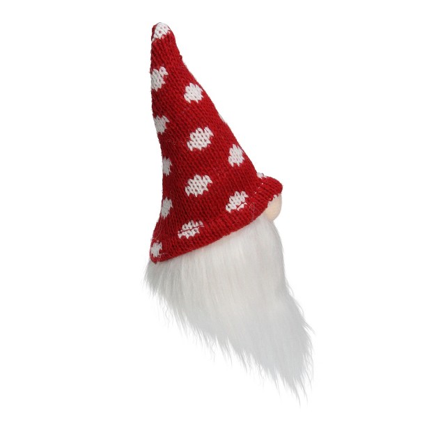 Red And White Santa Gnome With Polka Dot Hat Tabletop Christmas Decoration