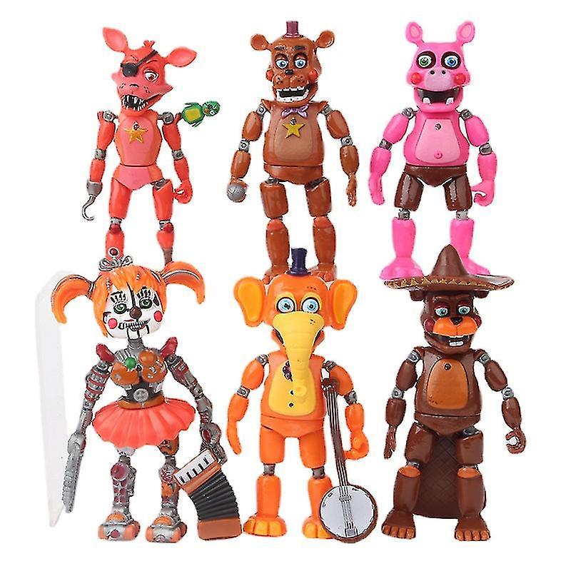 6pcs Midnight Harem Five Nights At Freddy's Doll Cartoon Anime Doll Toy Gift With Movable Joints