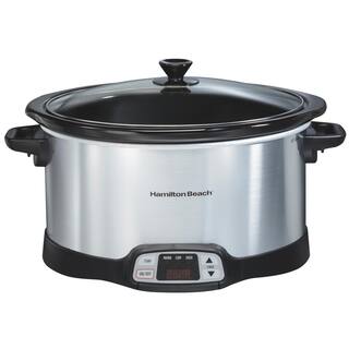 Hamilton Beach 8 Qt. Programmable Stainless Steel Slow Cooker with Built-In Timer and Temperature Settings 33480