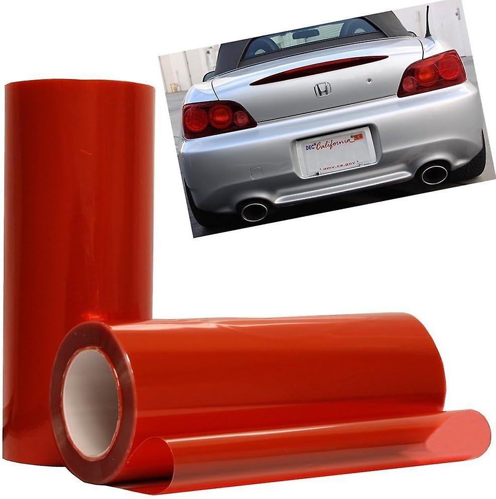 11 X 78 Inches Self Adhesive Headlight， Tail Lights， Fog Lights Tint Vinyl Film (red)