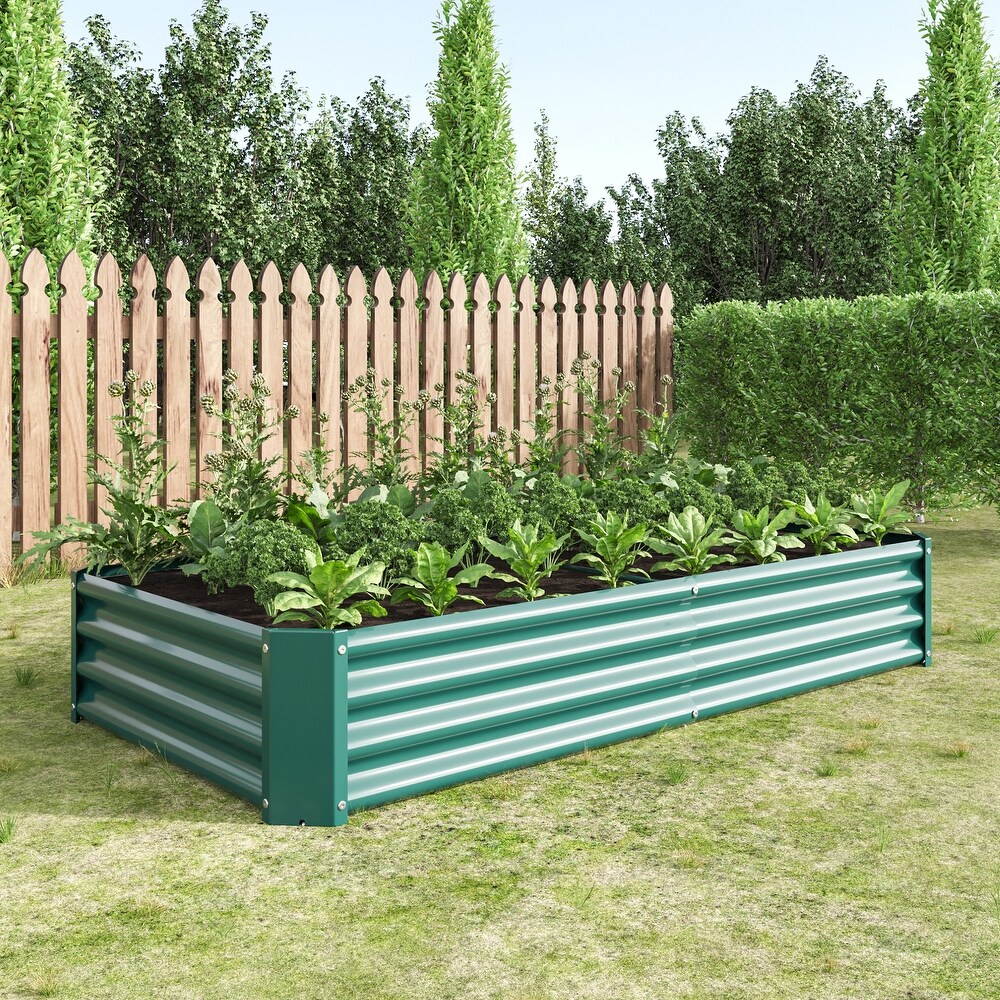 Metal Raised Rectangle Planter Beds for Plants  Metal Oval Raised Garden Bed Planter