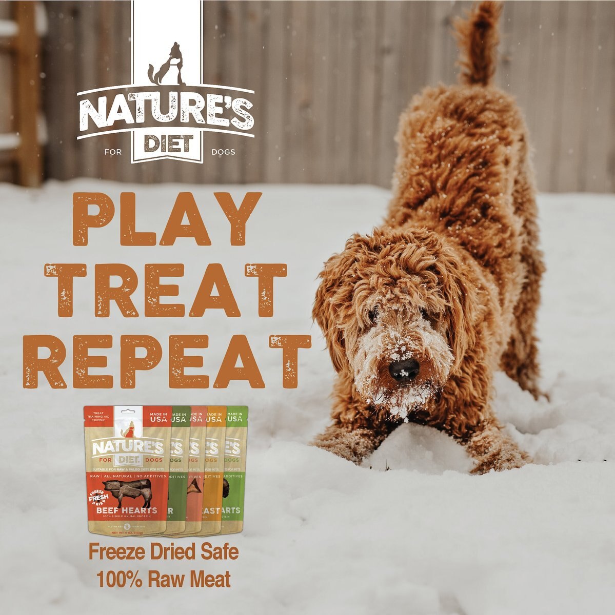 Nature's Diet Beef Heart Raw Freeze-Dried Dog Treats， 4-oz pouch