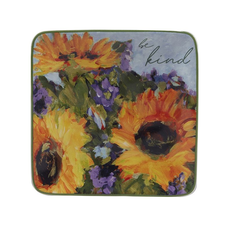 Certified International Sunflower Bouquet 4-pc. Canape Plate Set