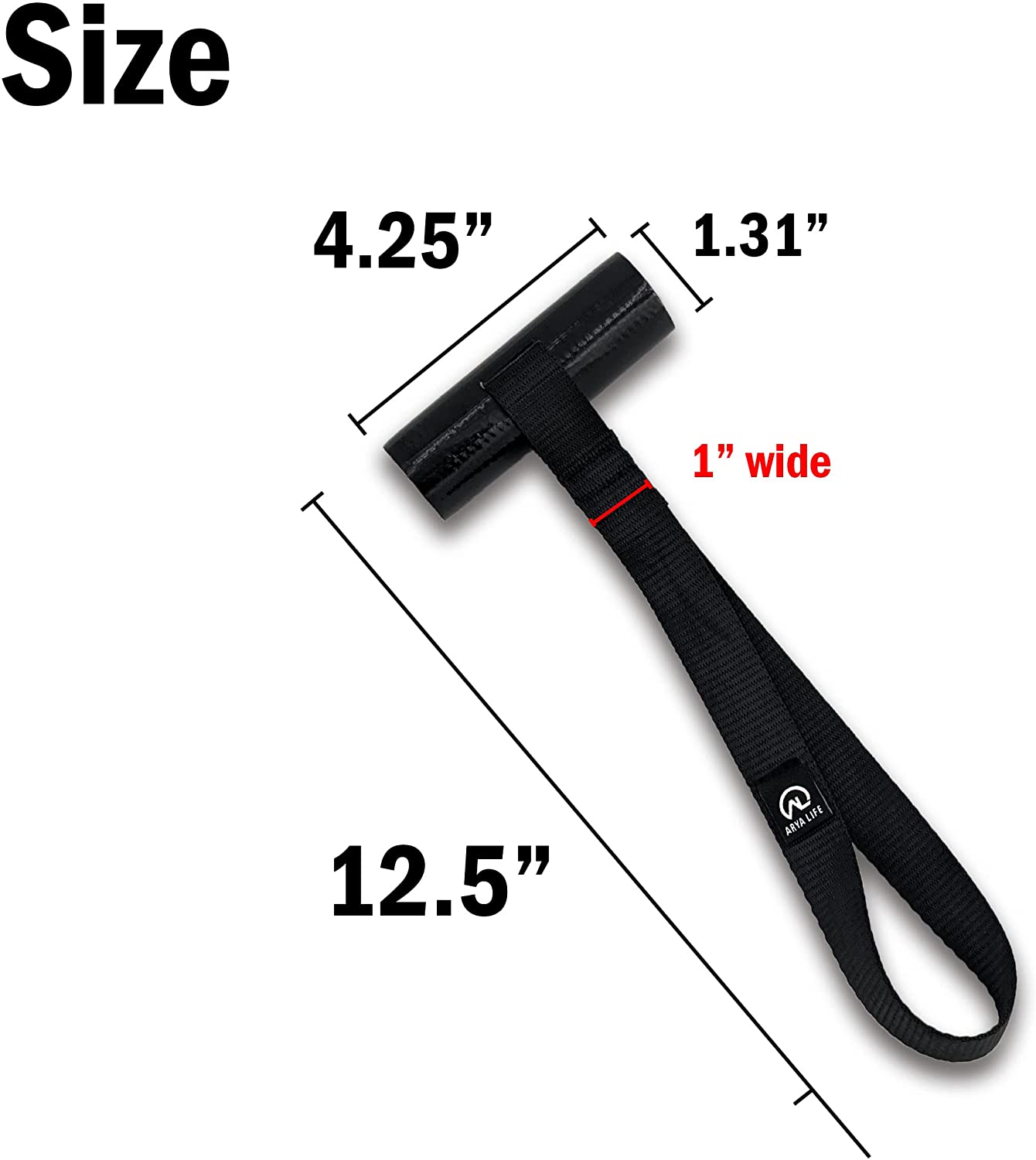 Arya Life Quick Hood Trunk tie Down Strap Loops Set of Two - Kayak Tie Down Anchor Straps for Car Hoods and Trunks， Black， 12.5 x 4.25 x 1.31 inches