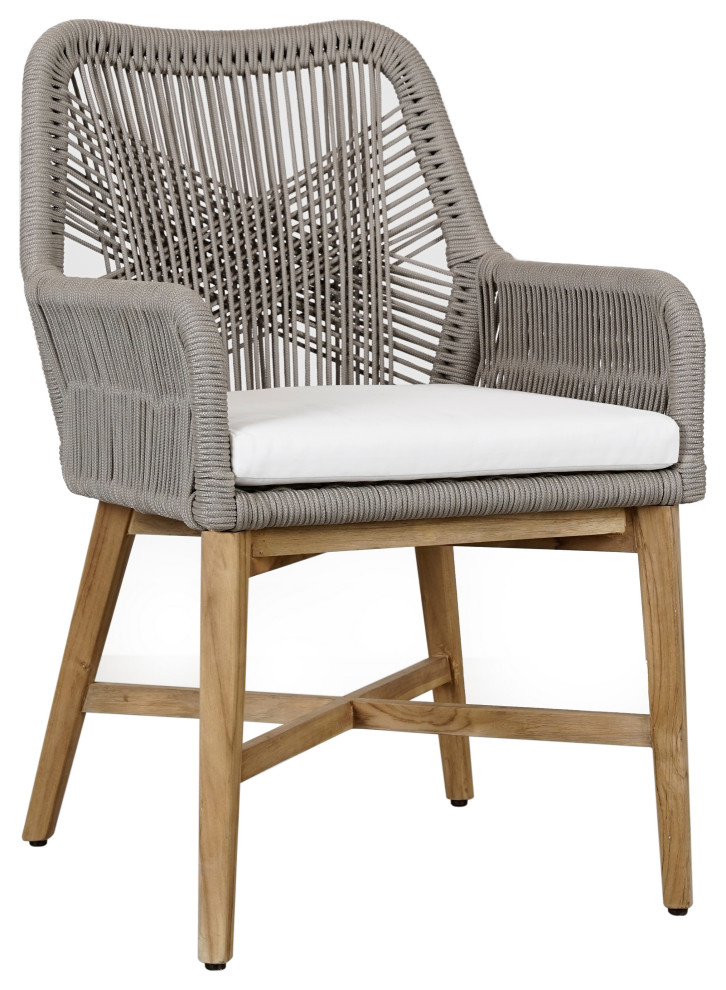 Marley Outdoor Dining Chair Ash Gray   Beach Style   Outdoor Dining Chairs   by Kosas  Houzz