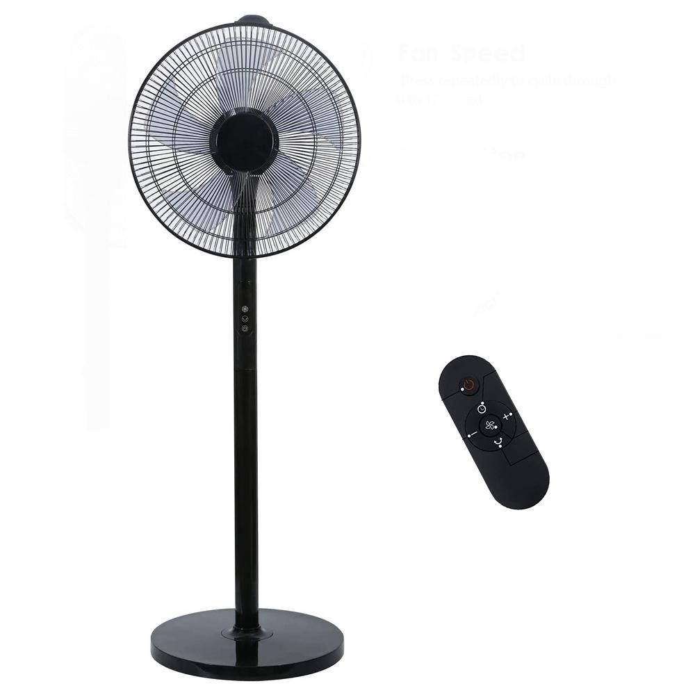 Edendirect 14.5 in. Adjustable 12 Levels Speed Pedestal Stand Fan with Remote Control 90 Horizontal Oscillating 9-Hours Timer DHS0RA0713003