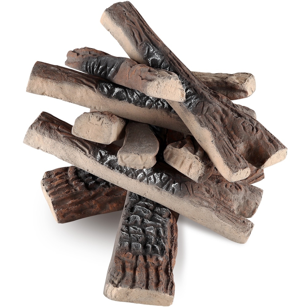 VEVOR Gas Fireplace Logs  Large Ceramic Logs for Fireplace Decorative Indoor or Outdoor