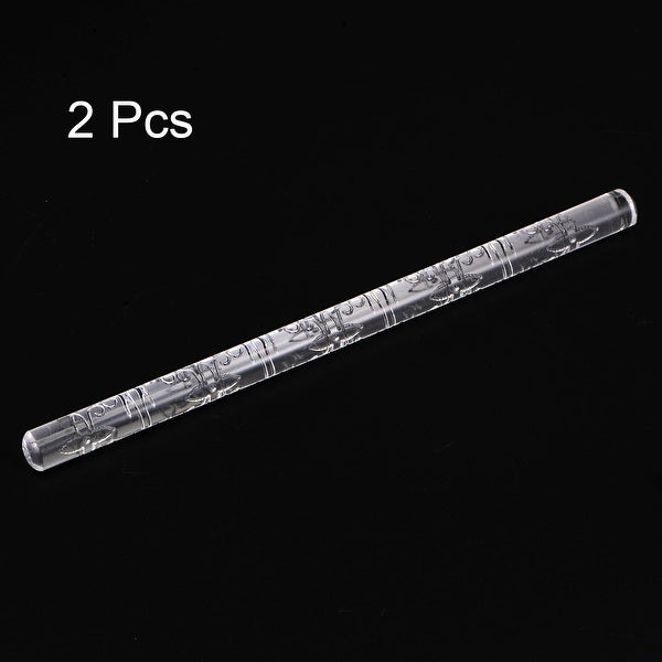 2pcs Acrylic Embossed Rolling Pin 16cm x 1cm Roman Pattern - Transparent