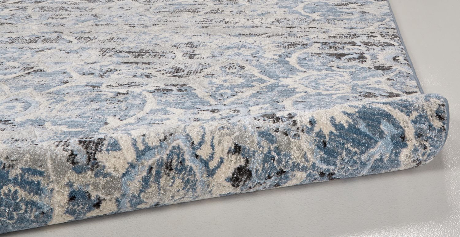 Tullamore Blue and Gray Rug by BD Fine