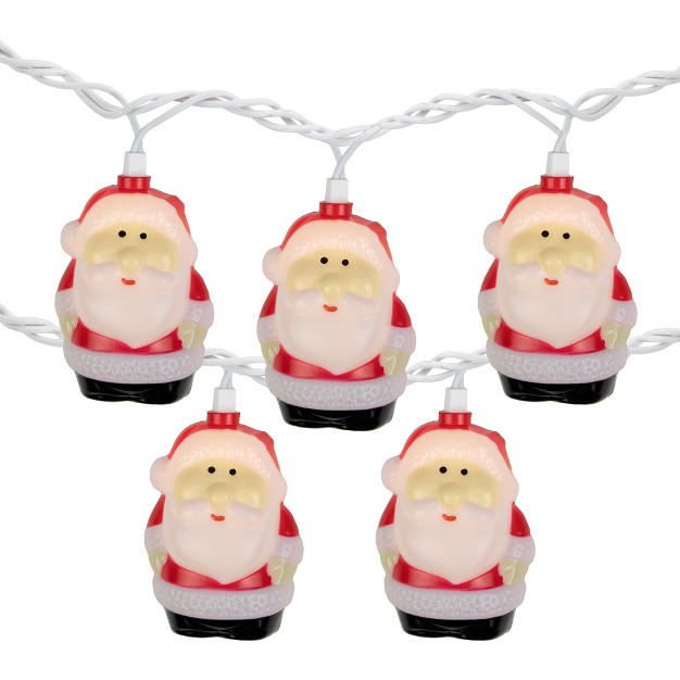 Northlight 10 count Santa Claus Christmas Light Set 6ft Green Wire