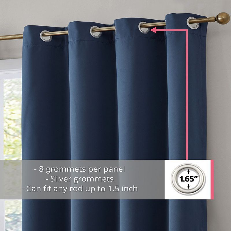 THD Virginia 100% Blackout Grommet Curtain Panels - Set of 2