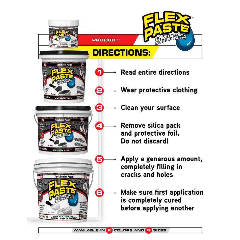 FLEX SEAL FAMILY OF PRODUCTS Flex Paste 3 lb. White All Purpose Strong Flexible Watertight Multipurpose Sealant (4-Pack) PFSWHTR32-CS