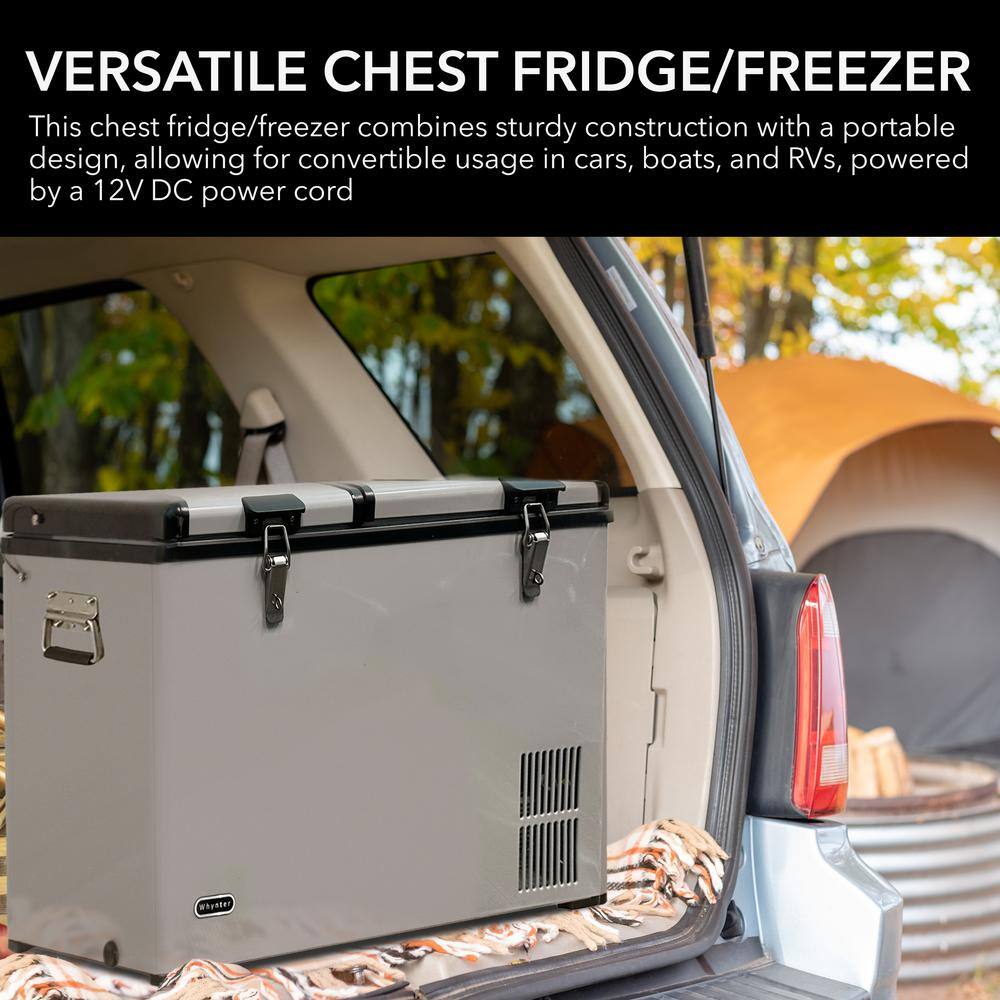 Whynter 90 Quart Dual Zone Portable FridgeFreezer with 12V Option and Wheels FM-901DZ