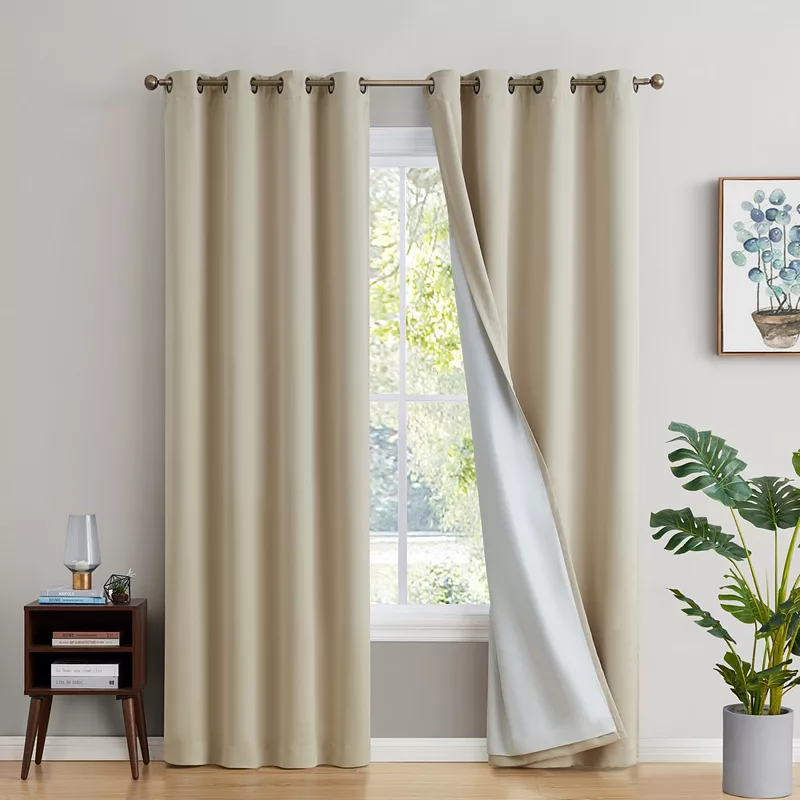 THD Virginia 100% Blackout Grommet Curtain Panels - Set of 2