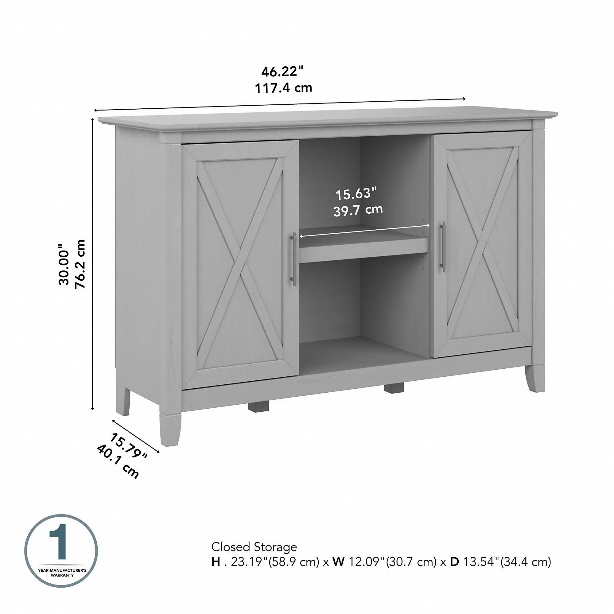 Key West Cape Cod Gray Accent Cabinet - Bush Furniture