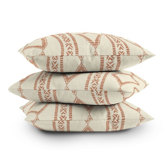 Little Arrow Design Co Oceania Diamond Stripes Ginger Outdoor Throw Pillow Cream Deny Designs