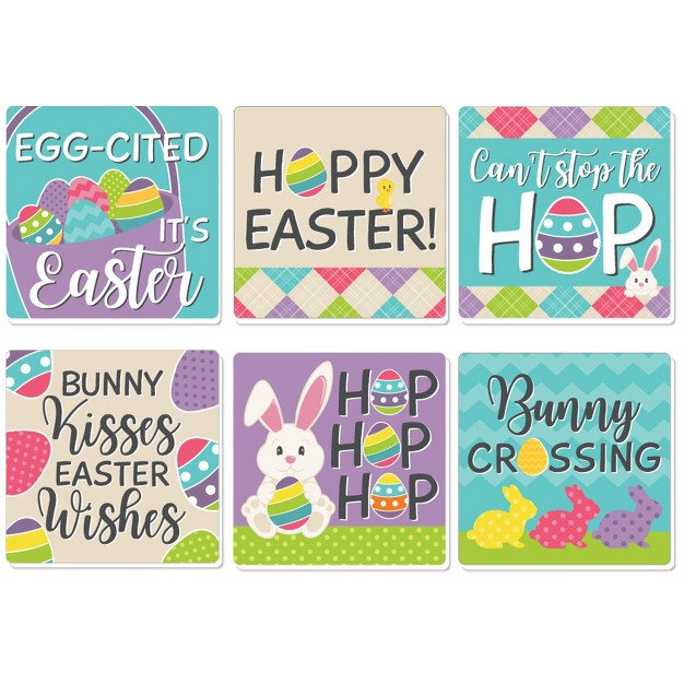 Big Dot Of Happiness Hippity Hoppity Funny Easter Bunny Party Decorations Drink Coasters Set Of 6