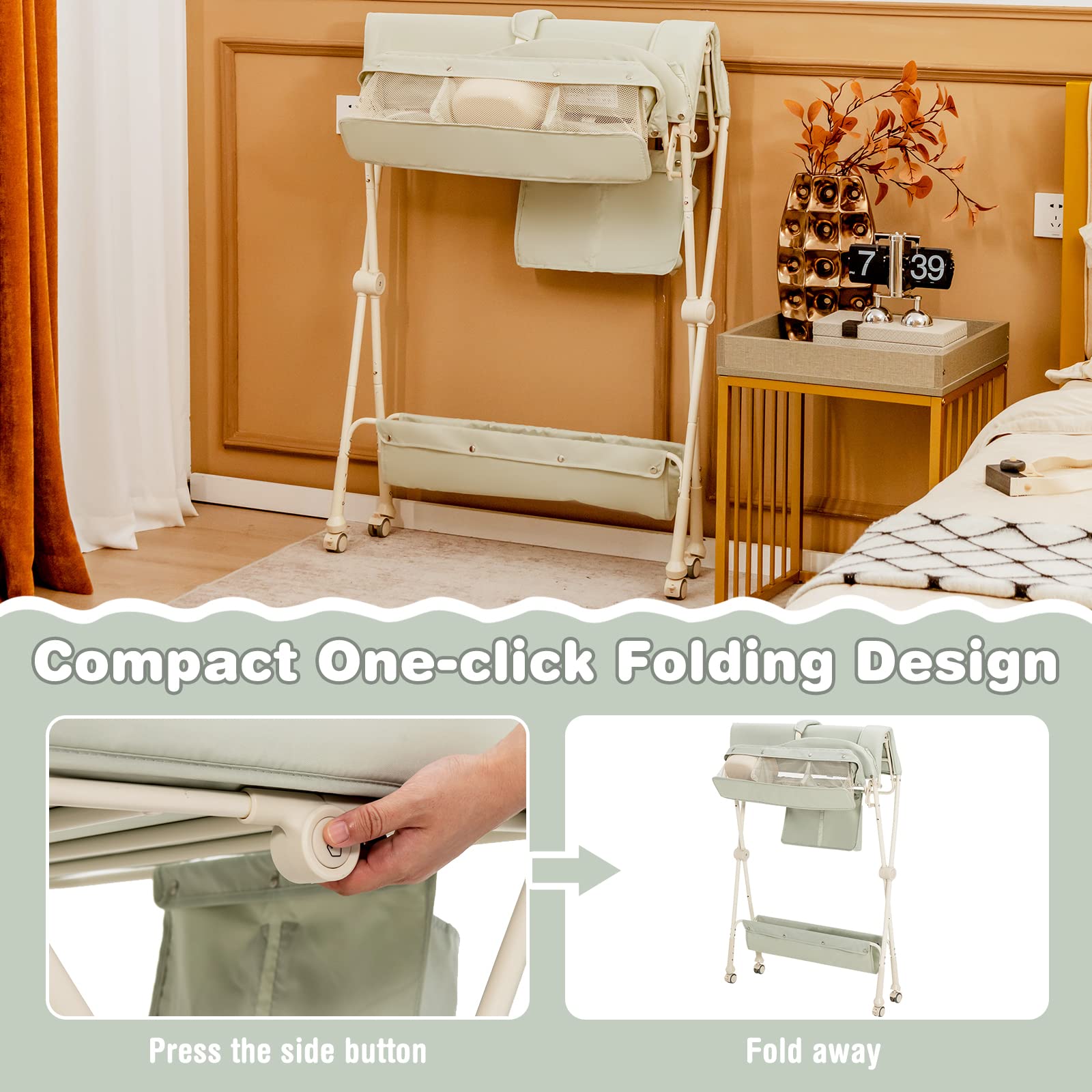 Costzon Portable Baby Changing Table, Foldable Diaper Changing Station