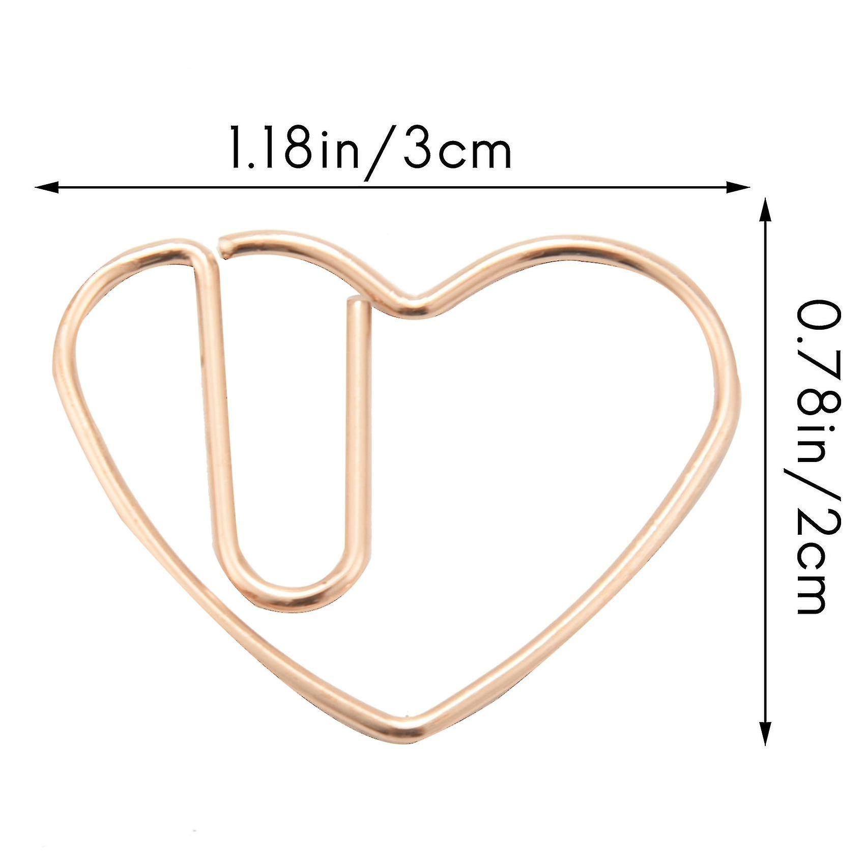 100 Pieces Love Heart Small Paper Clips Bookmark Clips For Office School Home Metal Paper Clips Gol