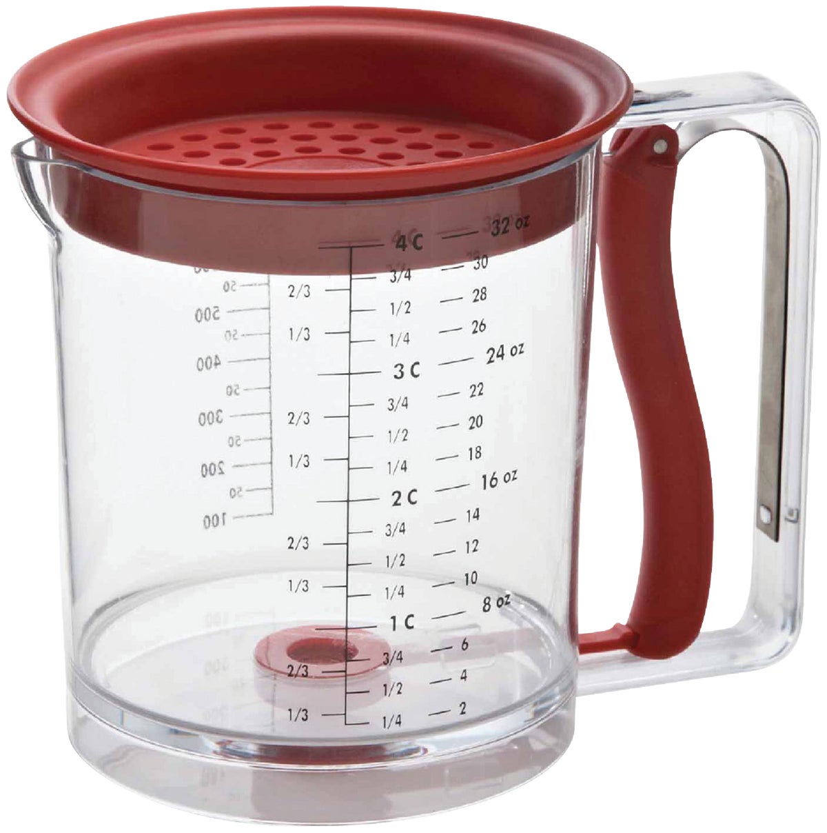 Swing-A-Way Easy Release Grease Separator Measuring Cup 4 Cup Clear