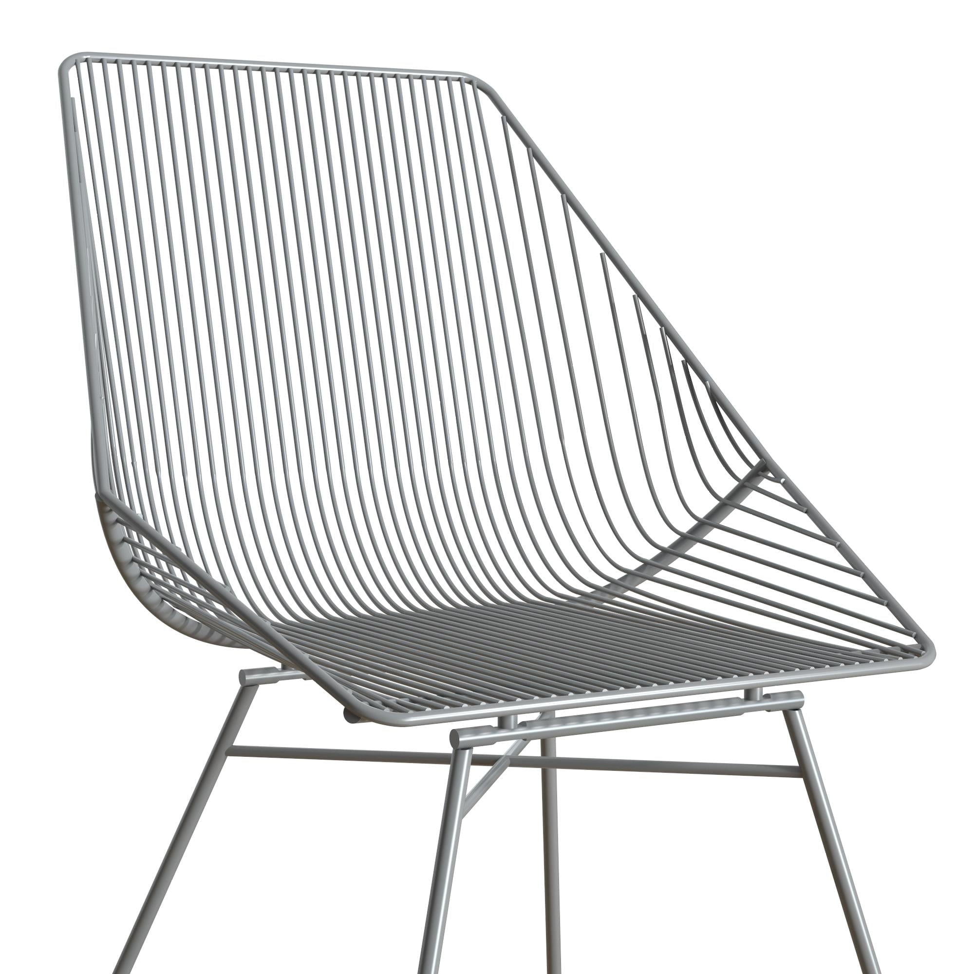 CosmoLiving Ellis Modern Metal Accent Chair， Gray Metal