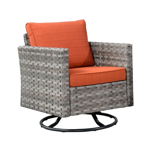 OVIOS Swivel Rocking Wicker Chair