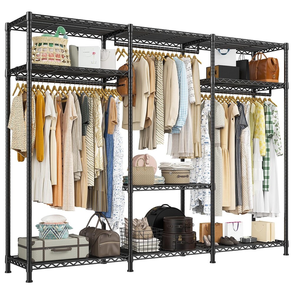 Heavy Duty Clothes Racks for Hanging Clothes Rack Load 795LBS Clothing Racks Adjustable Portable Clothes Rack Garment Racks