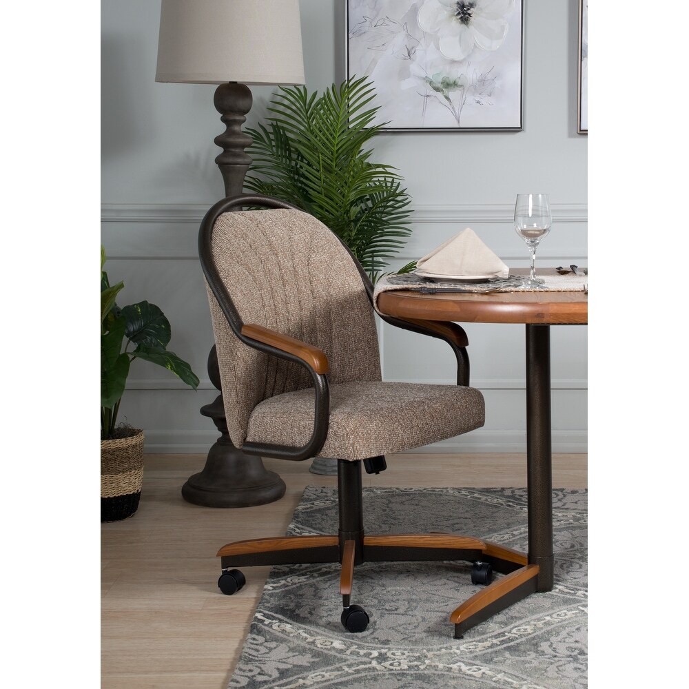 Casual Dining Cushion Swivel and Tilt Rolling Caster Chair