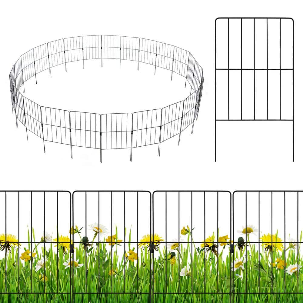 Costway 25Pcs 13 in. Decorative Garden Fence Rustproof Folding Metal Wire Animal Barrier GT3987