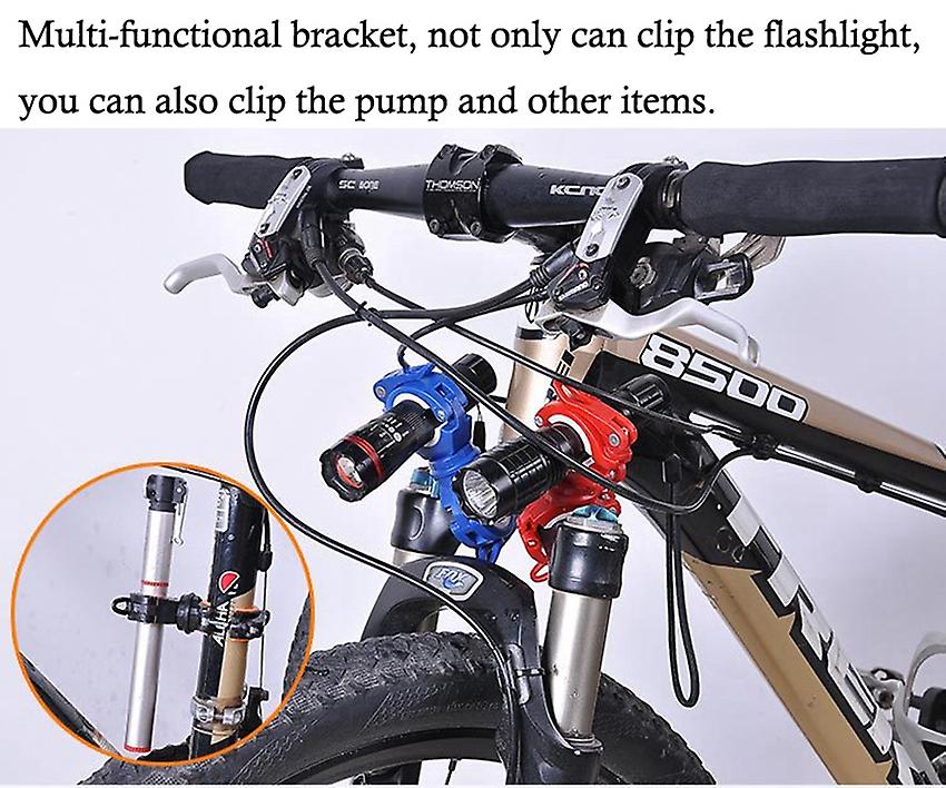 Born Pretty Multifunction Bike Bicycle Flashlight Holder 360 Degree Rotation Torch Mount Led Head Front Light Holder Clip For Mtb Road Bike