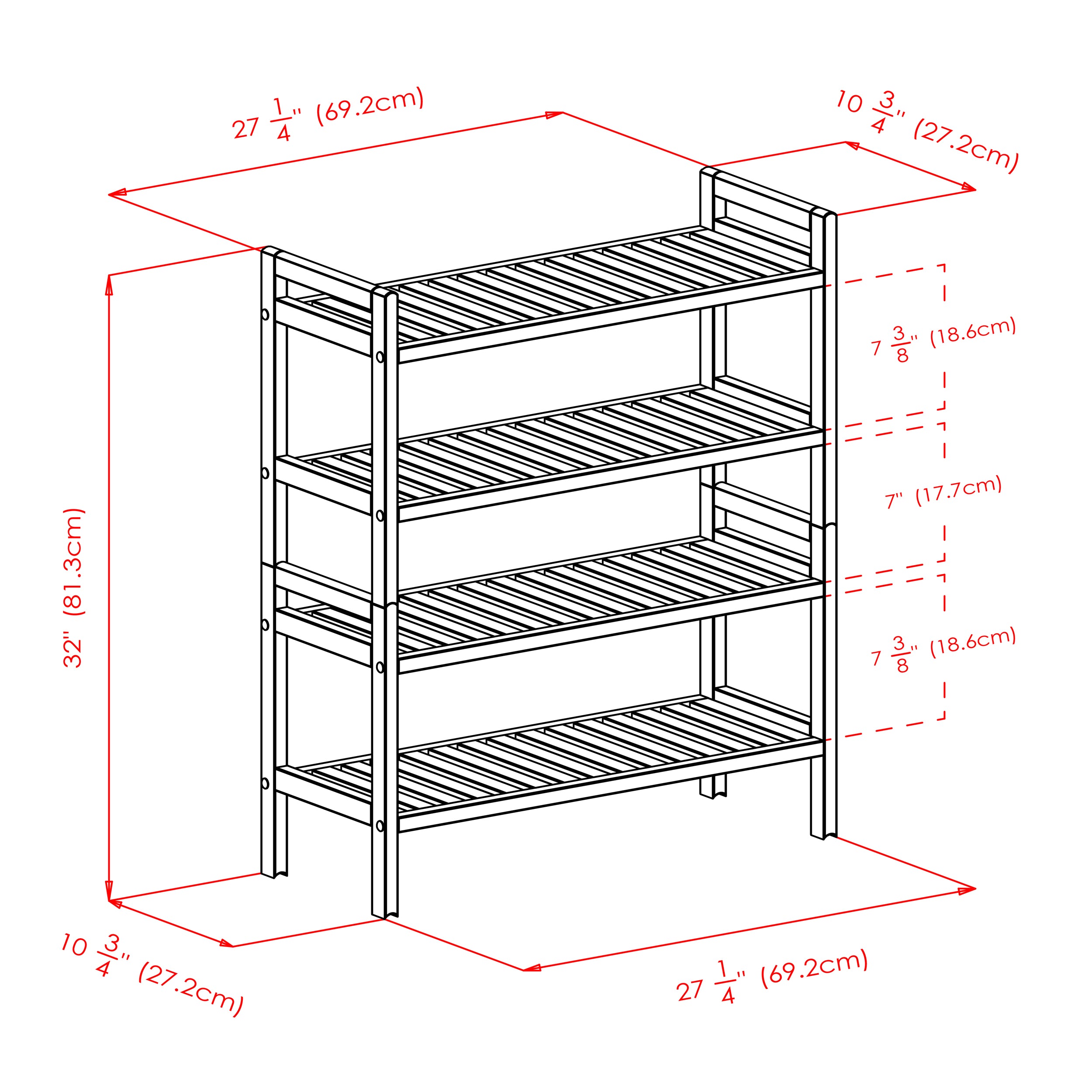 Winsome Wood Mercury 2-Piece Stackable Shoe Rack， Natural Finish