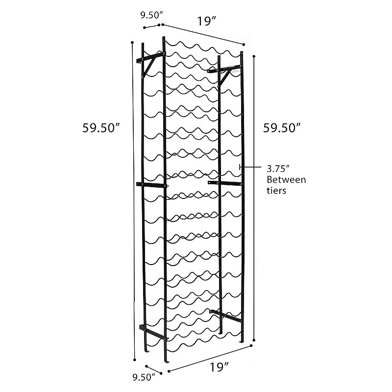 Sorbus Freestanding 75-Bottle Wine Rack