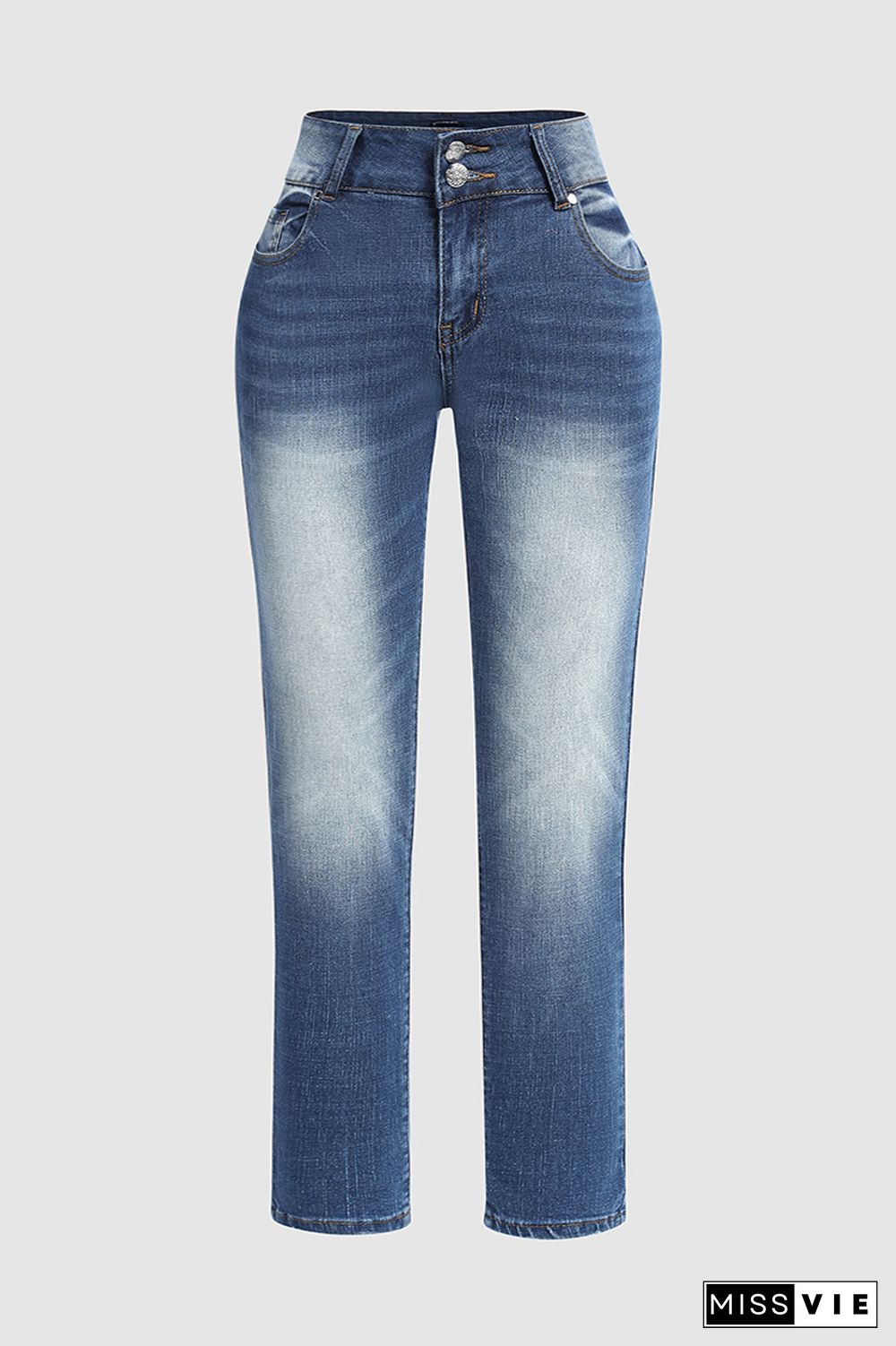 Washed Ripped Low Rise Skinny Jeans