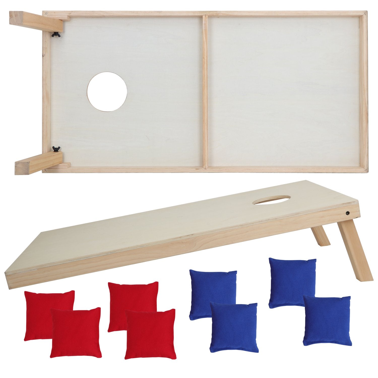 3ft X 2 ft Cornhole Bean Bag Toss Game Set Solid Wood W/Carrying Case