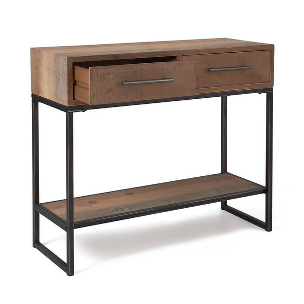 Finch Morris Wood and Metal Console Table with 2 Drawers