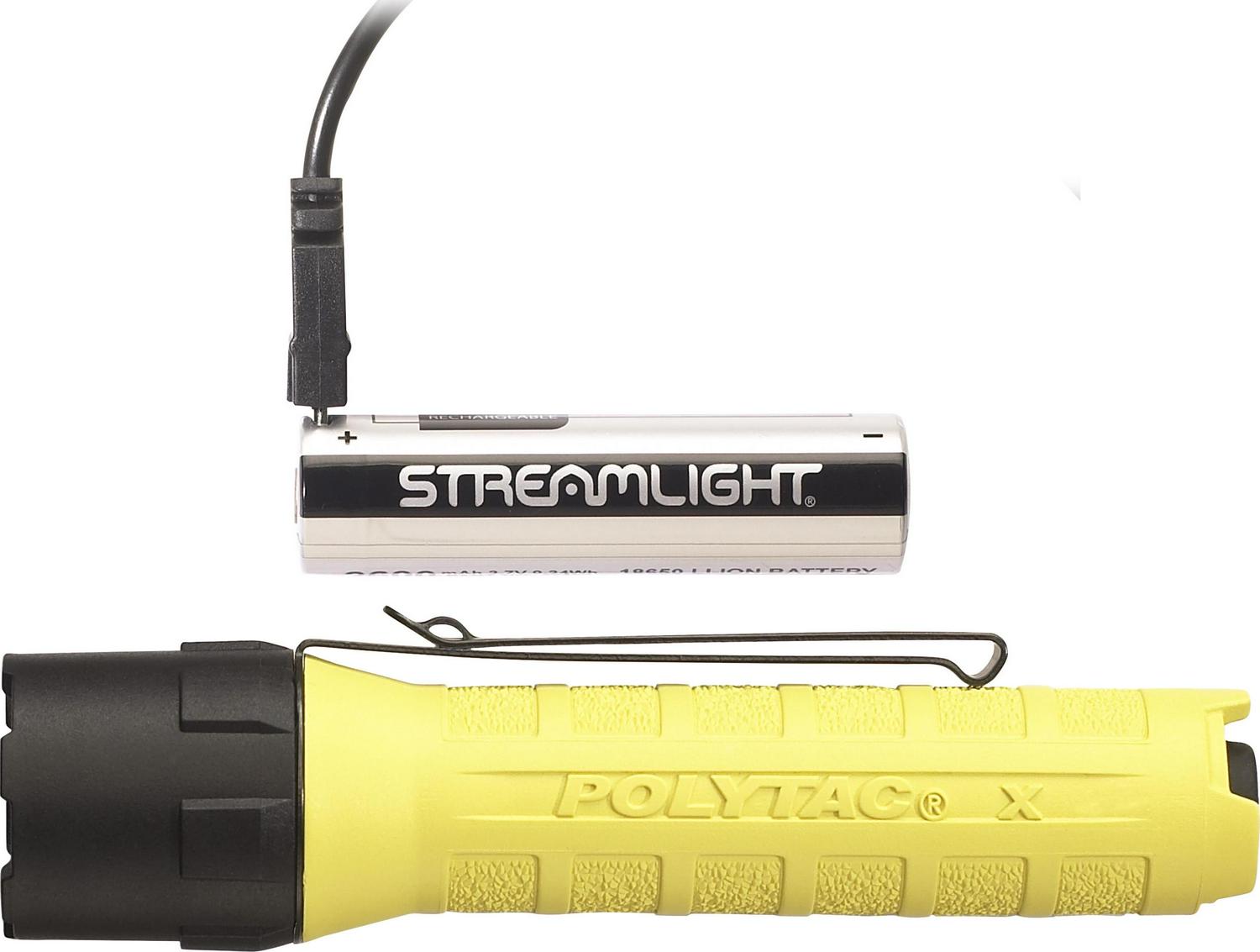 Streamlight PolyTac-X USB Rechargeable Handheld Flashlight， Yellow