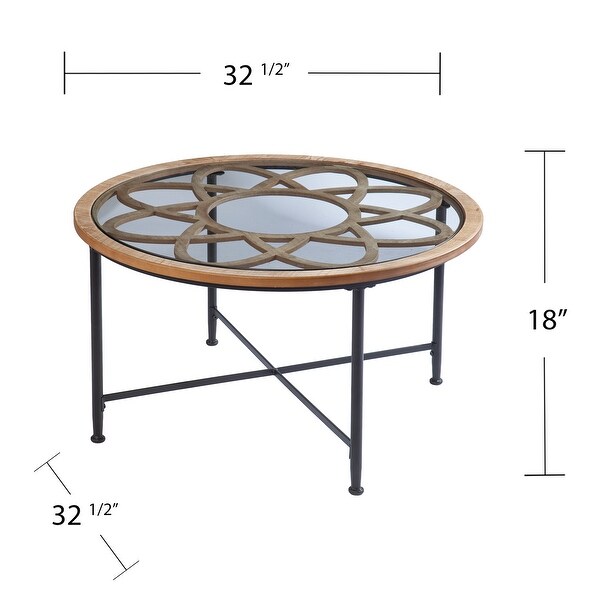 SEI Furniture Melione Modern Farmhouse Black Metal Coffee Table