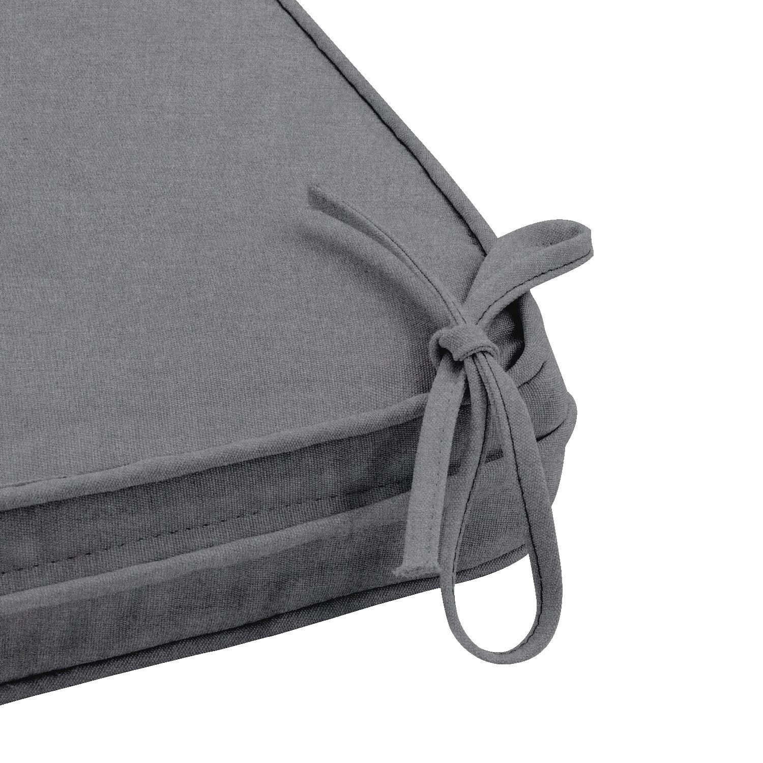 Sunbrella Cast Slate Large Outdoor Replacement Bench Cushion W/ Piping By Signature