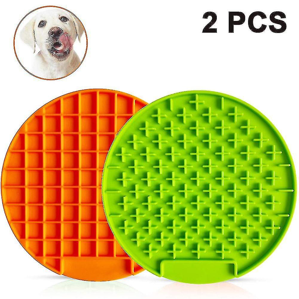 2 Packdog Lick Pad， Pet Bathing Distraction Pads， Wall Mounted Silicone Slow Feeder Lick Mat With Strong Suction Niuniu