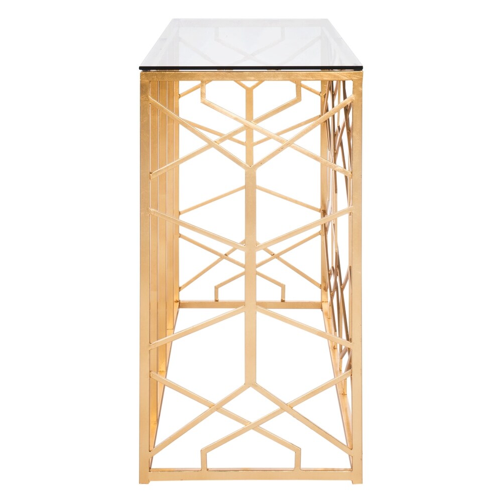 SAFAVIEH Couture Sean Gold Leaf Console Table   47\