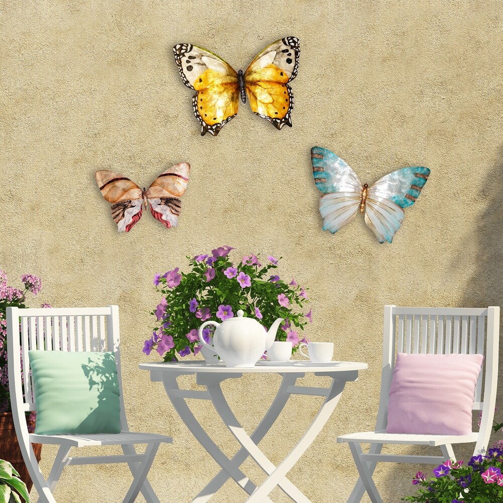 Butterfly Wall Decor Pearl And Soft Aqua (m2004)   1 x 18 x 13