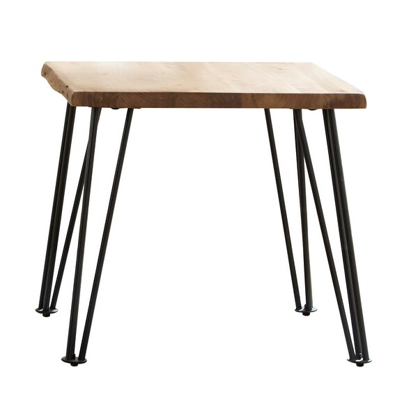 Swinson Natural and Matte Black End Table with Hairpin Leg