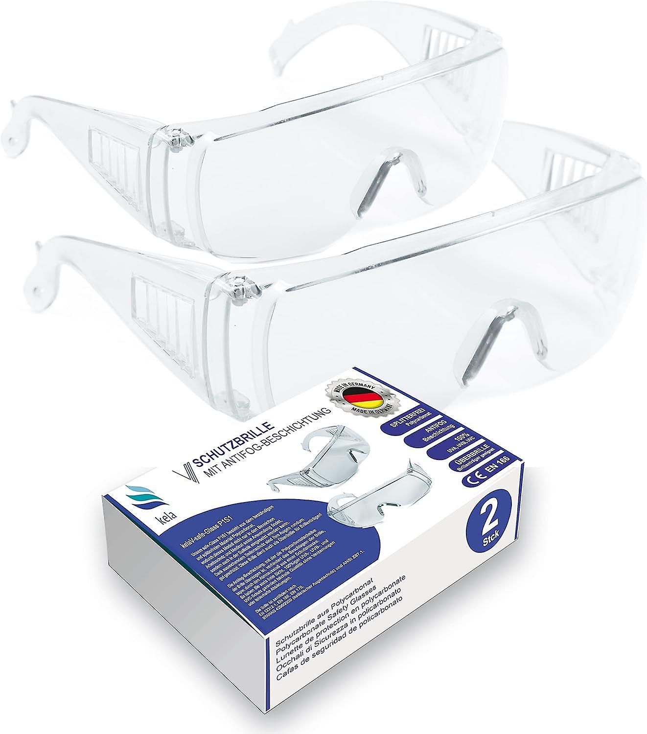 Pack Of 2 Safety Glasses P1s1 I 100% Made In Germany | Shatter-free Work Safety Glasses With Anti Fog And Uv Coating I Lightweight And Transparent I O