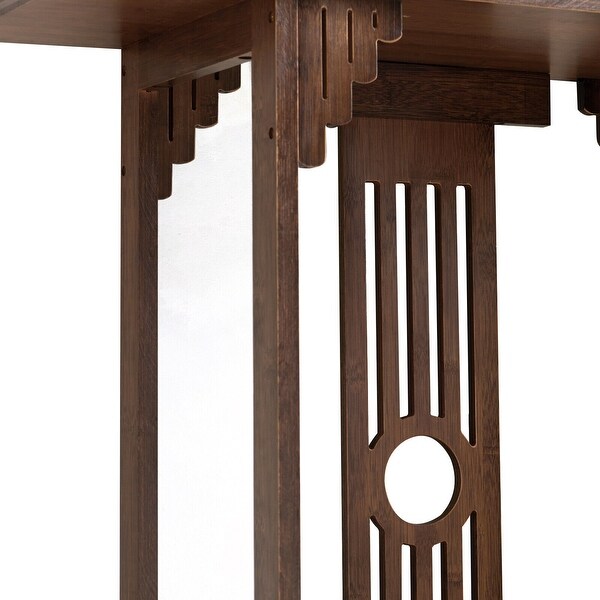 Bamboo Entryway Console Table with Lower Shelf