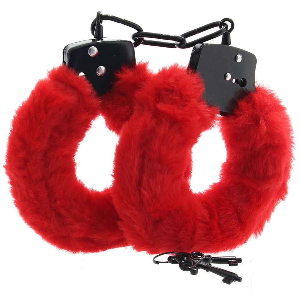 Master Series Cuffed in Fur Wrist Cuffs in Red