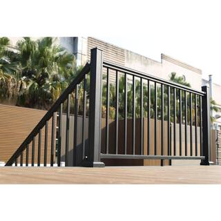 NewTechWood Allure 3 in. x 3 in. x 42 in. Black Aluminum Deck Post Kit AL-POST-42-BLK