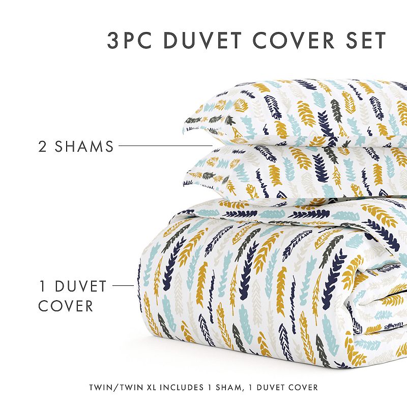 Home Collection Premium Ultra Soft Feathers Pattern Duvet Cover Set