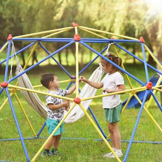 10 ft. Blue Climbing Dome Playground Dome Climber Play Center with Rust and UV Resistant Steel LN20232404