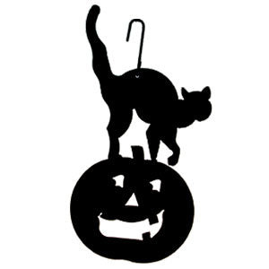 Village Wrought Iron HOS 28 Cat/Pumpkin   Decorati...