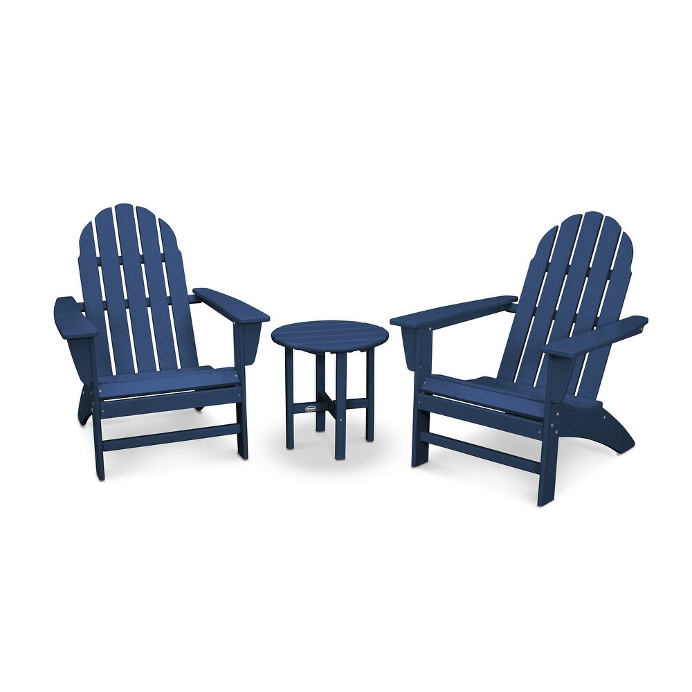 POLYWOOD Vineyard 3 piece Outdoor Adirondack Chair and Table Set